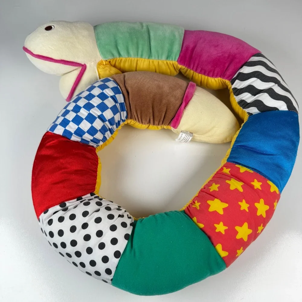 BRIO Soft Patchwork Snake Plush Vintage Sensory Toy 1993 XL 50